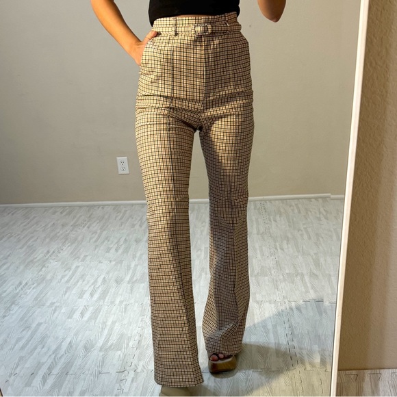 NWOT MaxMara Sportmax Herringbone Flared Pants - Picture 8 of 13